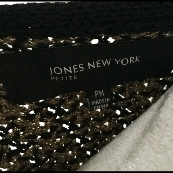 Jones New York Black and Metallic Gold Cardigan PM - Picture 7 of 8